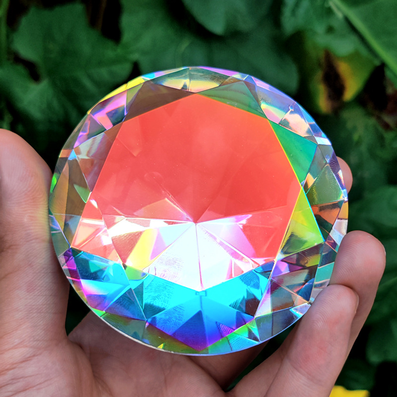 Paper Weight Crystal - 30-80Mm AB Warna-warni K9 Kristal Berlian