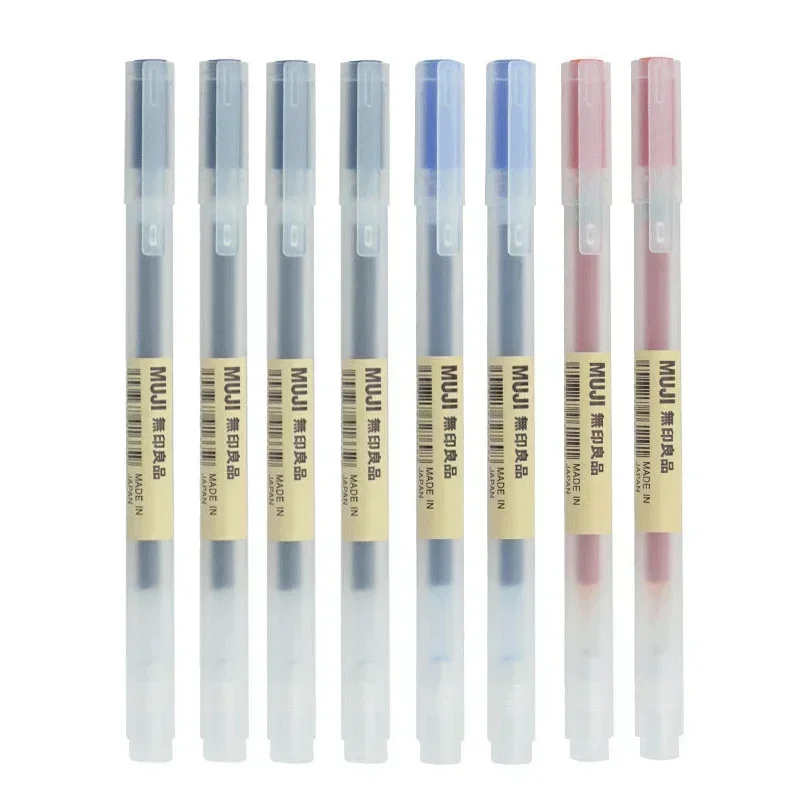 Muji Stationery Gel Pen - 6/8 Buah/Set Pena Gel MUJIs Hitam/Merah/Biru