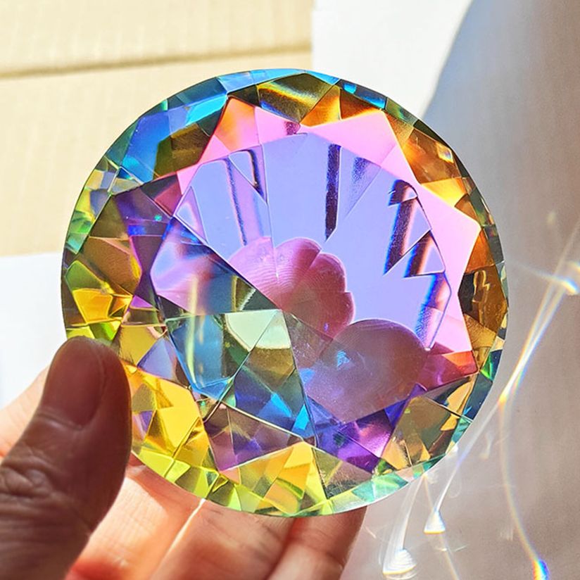 Paper Weight Crystal - 30-80mm AB warna-warni K9 kristal berlian