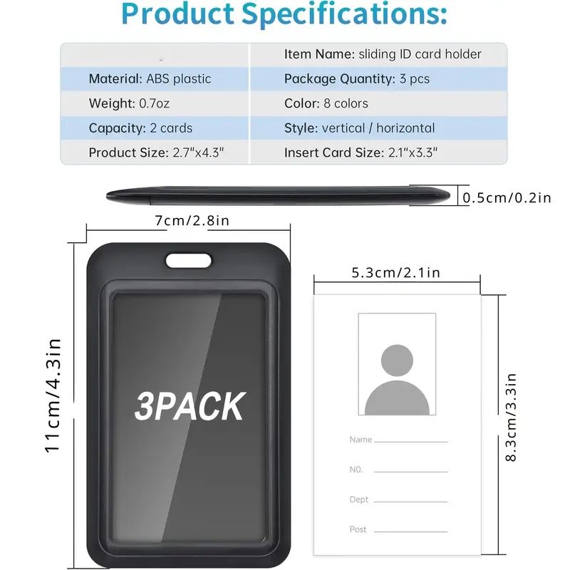 3 buah tempat kartu ID geser t - Index Card Holder ulasan dan harga